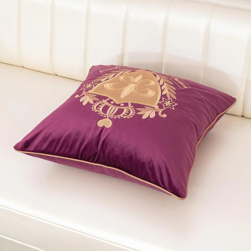 Royal Crest Embroidered Cushion Cover Style 1