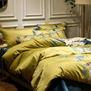 Yellow Chinoiserie Style Birds Flowers Printed Bedding Duvet Set - myhomestore.com.pk