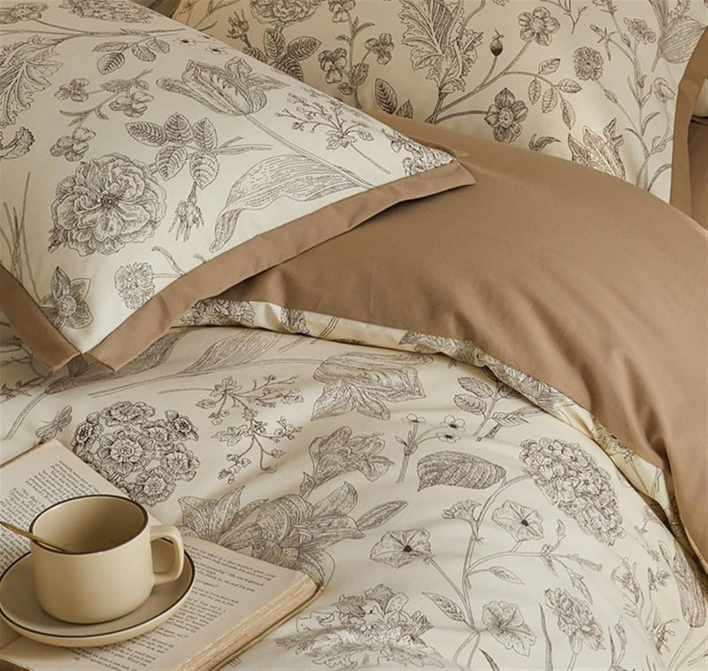 Floral Print Bedding Duvet Set
