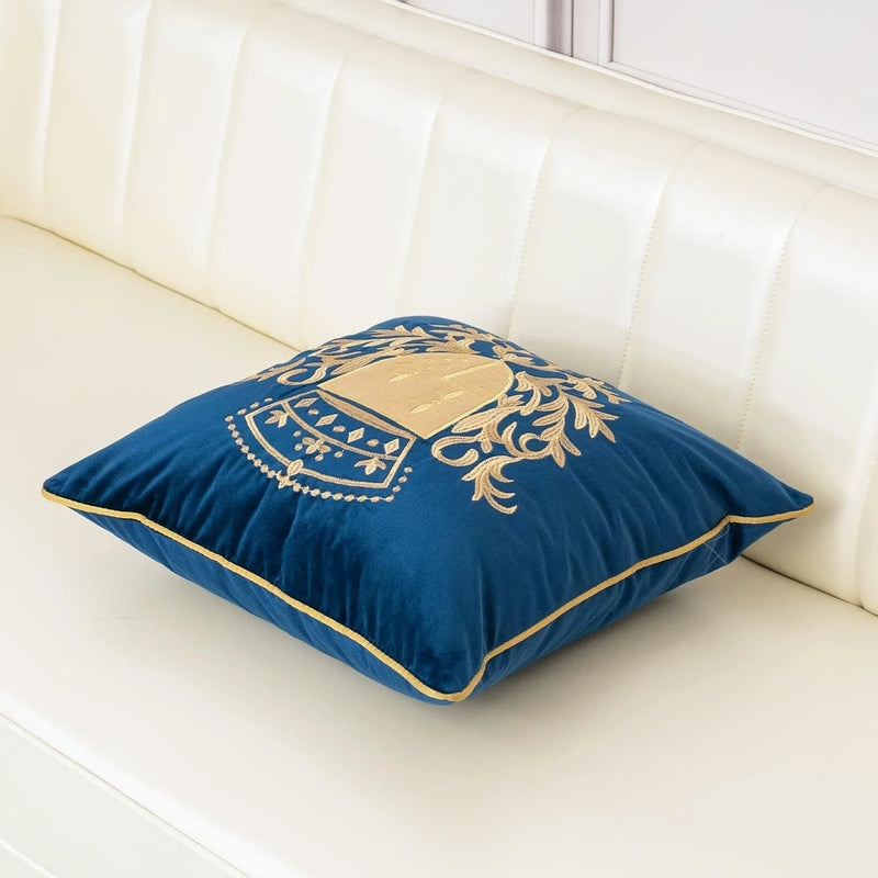 Royal Crest Embroidered Cushion Cover Style 2