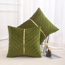 Pleated Cushion Cover With Golden Ribbon - myhomestore.com.pk