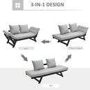 Chenille Flared Arm Sleeper-3 Position Convertible Chaise Lounger Sofa Bed with 2 Large Pillows