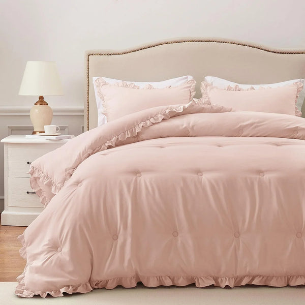 Blush Ruffle Comforter Set