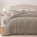 Beige Ruffle Comforter Set - myhomestore.com.pk