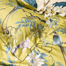 Yellow Chinoiserie Style Birds Flowers Printed Bedding Duvet Set - myhomestore.com.pk