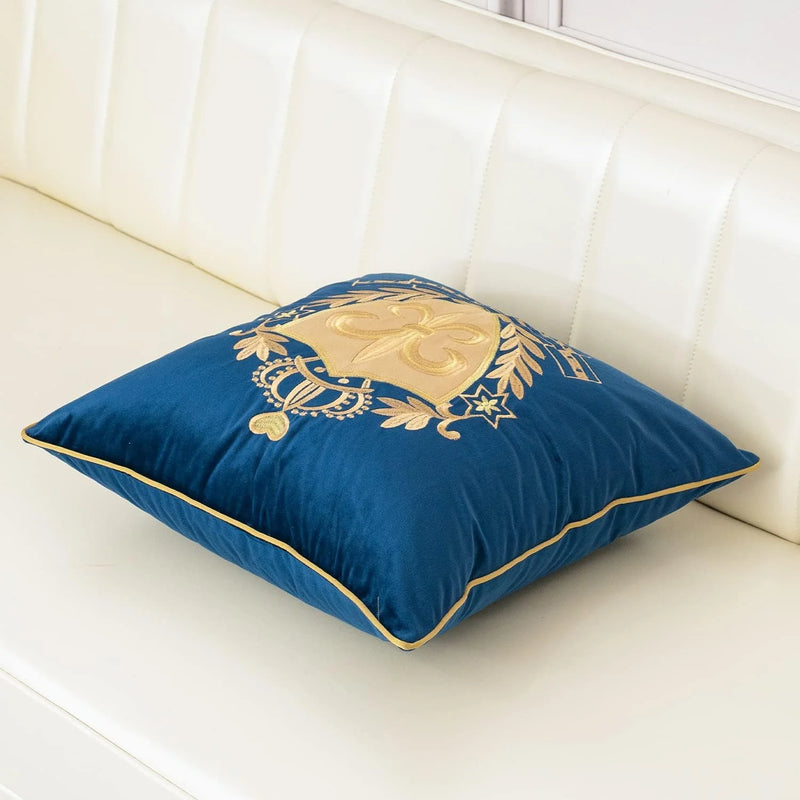 Royal Crest Embroidered Cushion Cover Style 1