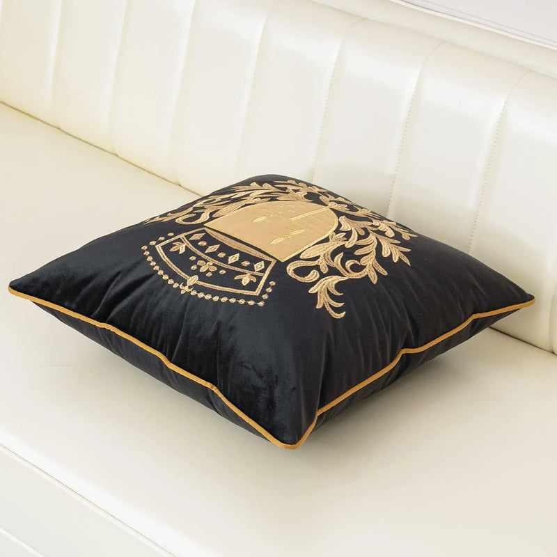 Royal Crest Embroidered Cushion Cover Style 2