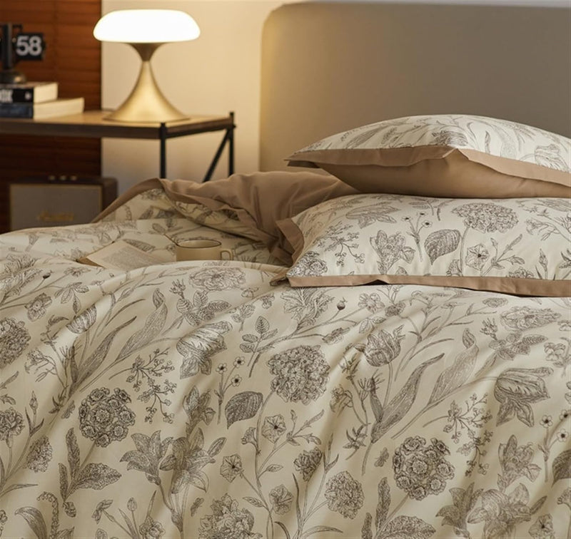 Floral Print Bedding Duvet Set
