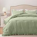 Green Ruffle Comforter Set - myhomestore.com.pk