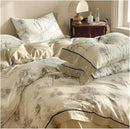 Figurative Elements Monochrome Style Printed Bedding Duvet Set