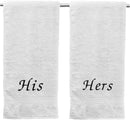 His & Hers Embroidered Cotton Bath Towels - myhomestore.com.pk