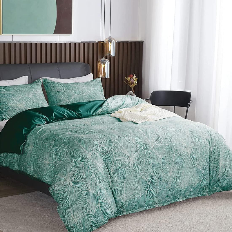 Tropical Leaves Printed Bedding Duvet Set-Artistic & Elegant
