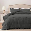 Charcol Ruffle Comforter Set - myhomestore.com.pk