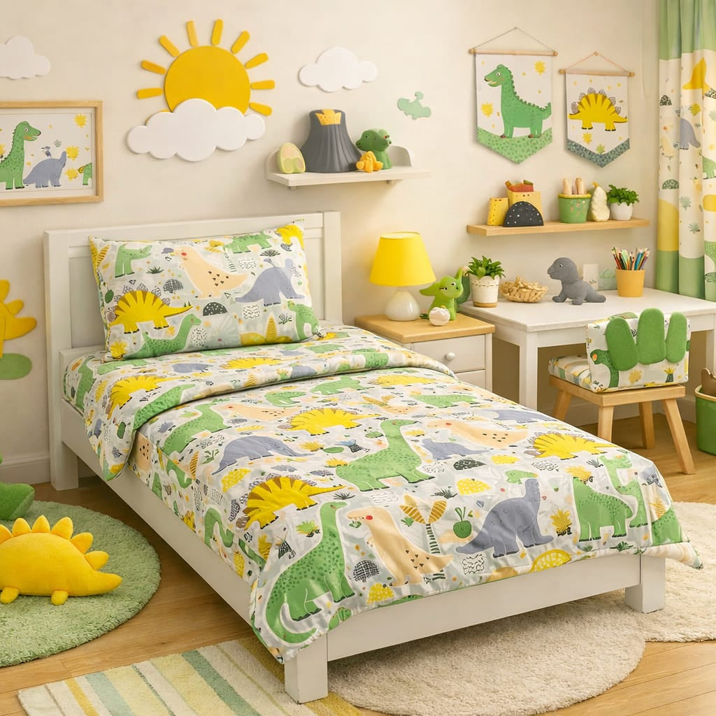 Cute Dinosaur Printed Kids Bed-sheet