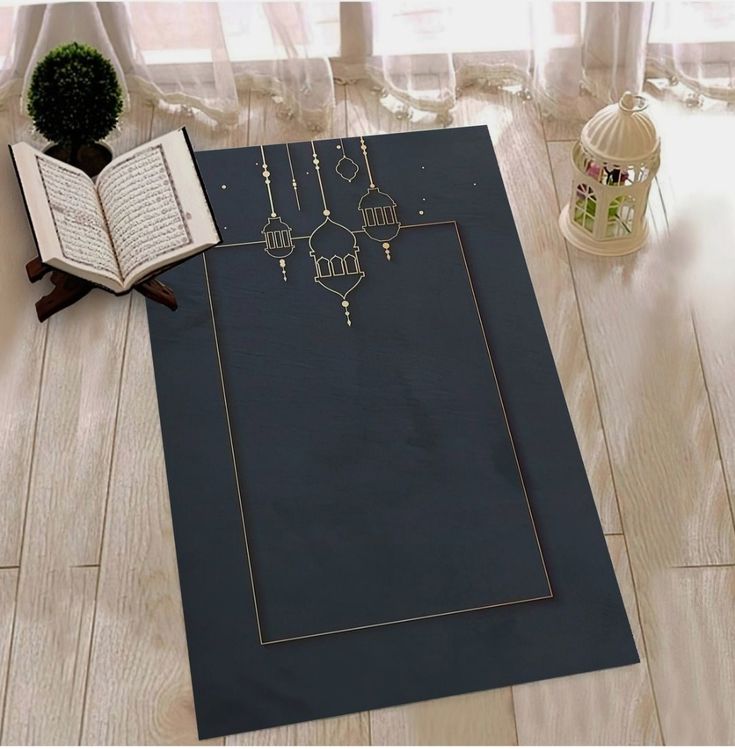 Indoor Embroidered Prayer Mat | Royal Collection padded memory foam prayer rug