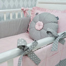 Light Pink & Grey Baby Cot Set - myhomestore.com.pk