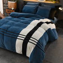 Luxury Velvet Stripe Duvet Set - myhomestore.com.pk