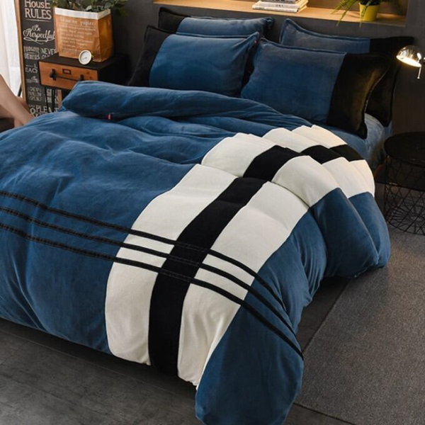 Velvet Stripe Duvet Set