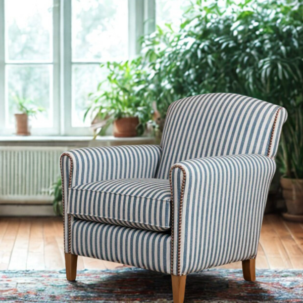Accent Armchair With Stripe Design