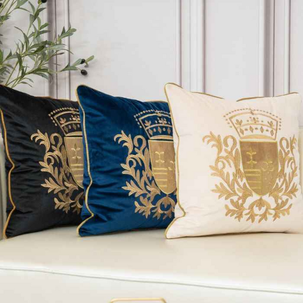 Royal Embroidered Velvet Cushion Cover