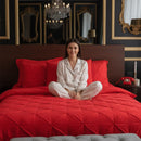Red Pintuck Duvet Set