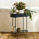 Oval Iron Plant Stand with Shelf - myhomestore.com.pk