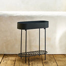 Oval Iron Plant Stand with Shelf - myhomestore.com.pk