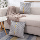 Pleated Cushion Cover With Golden Ribbon - myhomestore.com.pk