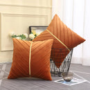 Pleated Cushion Cover With Golden Ribbon - myhomestore.com.pk