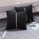 Pleated Cushion Cover With Golden Ribbon - myhomestore.com.pk