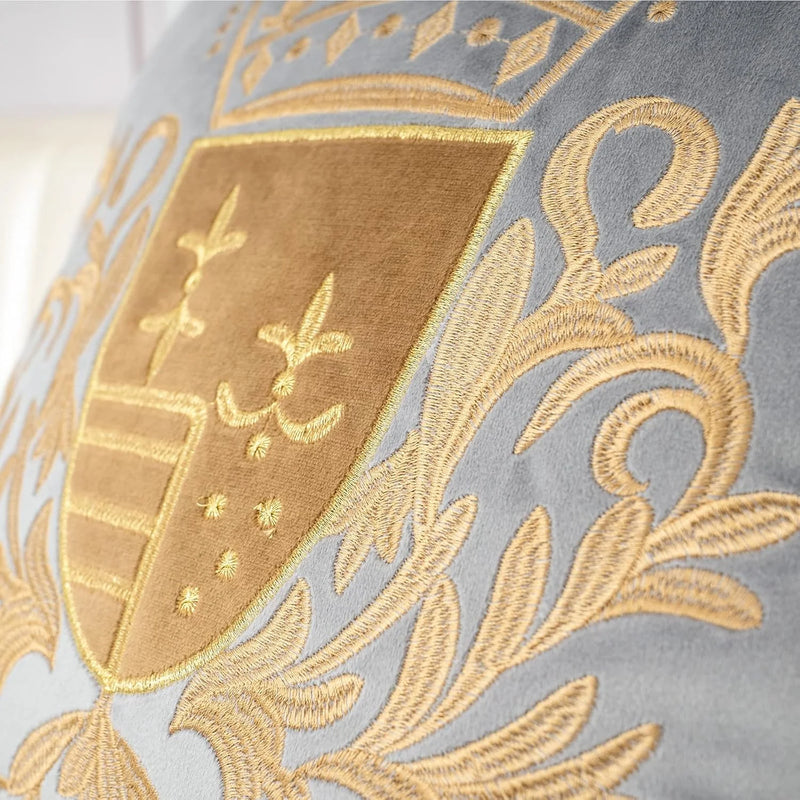 Royal Crest Embroidered Cushion Cover Style 2