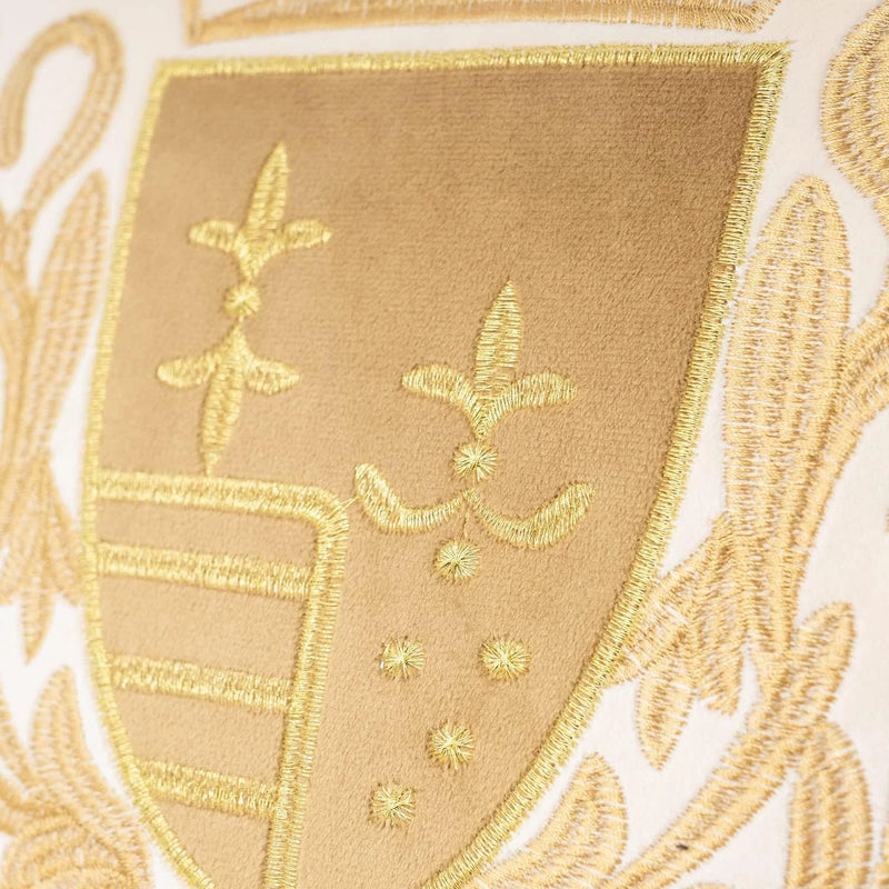 Royal Crest Embroidered Cushion Cover Style 2