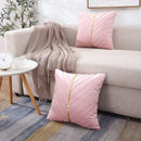 Pleated Cushion Cover With Golden Ribbon - myhomestore.com.pk
