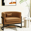 Upholstered Leather Barrel Living Room Accent Chair - myhomestore.com.pk
