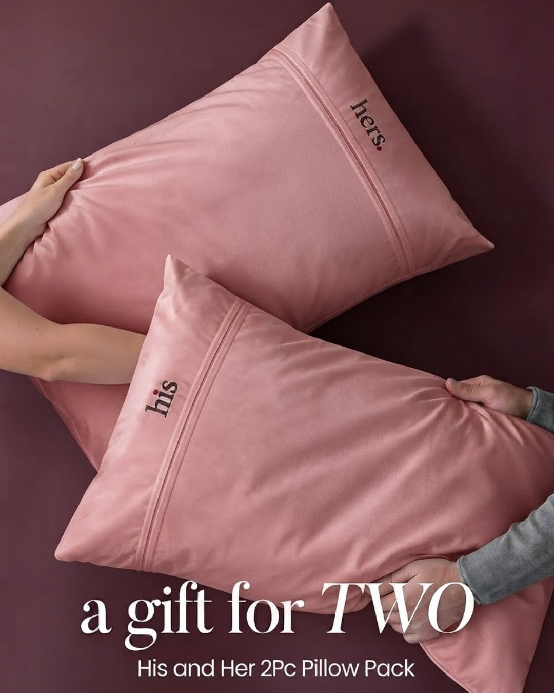 His & Her Embroidered Pillow Covers