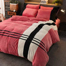 Luxury Velvet Stripe Duvet Set - myhomestore.com.pk