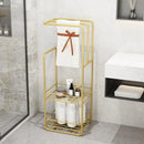 Towel Stand With Storage Shelf For Bathroom - myhomestore.com.pk