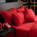 Red Pintuck Duvet Set