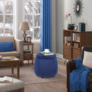 Velvet Round Storage Ottoman with Removable Lid, Footrest Stool - myhomestore.com.pk