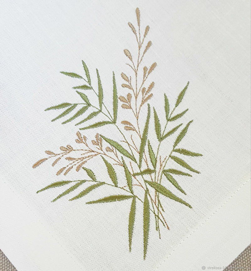 Napkin with embroidery "Summer herbs" Embroidered  Napkins