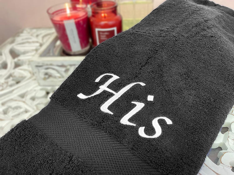 His & Hers Embroidered Cotton Bath Towels