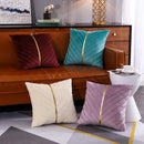 Pleated Cushion Cover With Golden Ribbon - myhomestore.com.pk