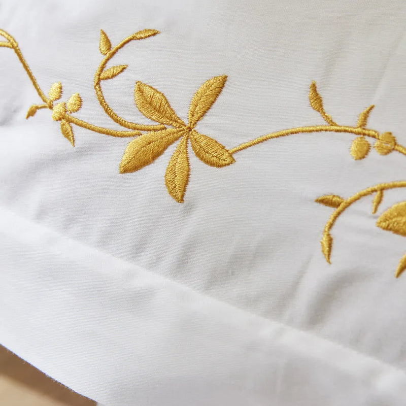 Cotton satin Bamboo Embroidery Duvet Set