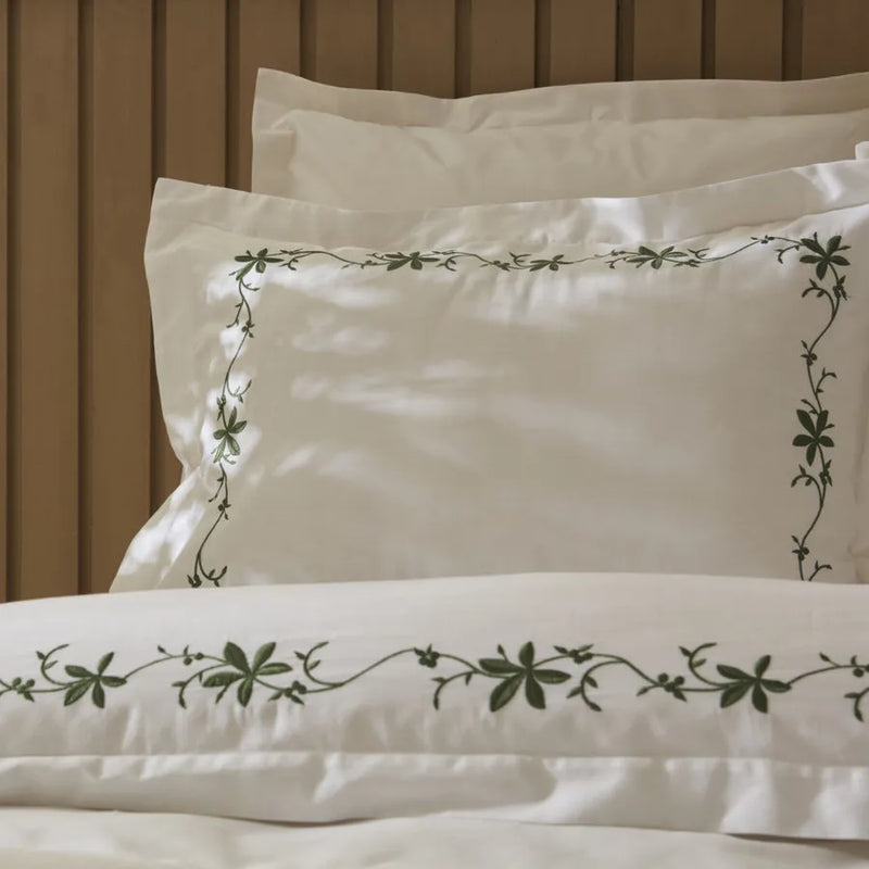 Cotton satin Bamboo Embroidery Duvet Set