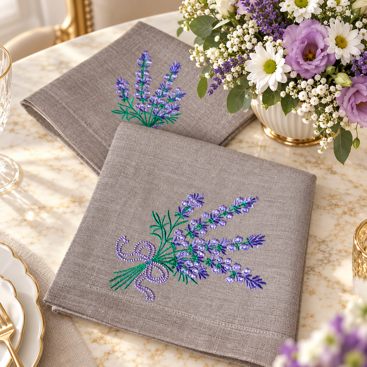 Lavender Garden Premium Table Napkin
