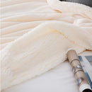Cream Sherpa Blanket /Throw - myhomestore.com.pk