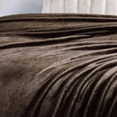 Soft Flannel Fleece Blanket In Brown