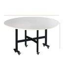 Mobile Folding Dining Table with 6 Wheels, Marble Texture Table Top - myhomestore.com.pk