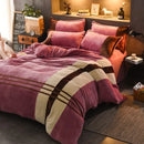Luxury Velvet Stripe Duvet Set - myhomestore.com.pk
