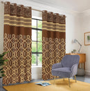Light Brown Jacquard printed curtains - myhomestore.com.pk